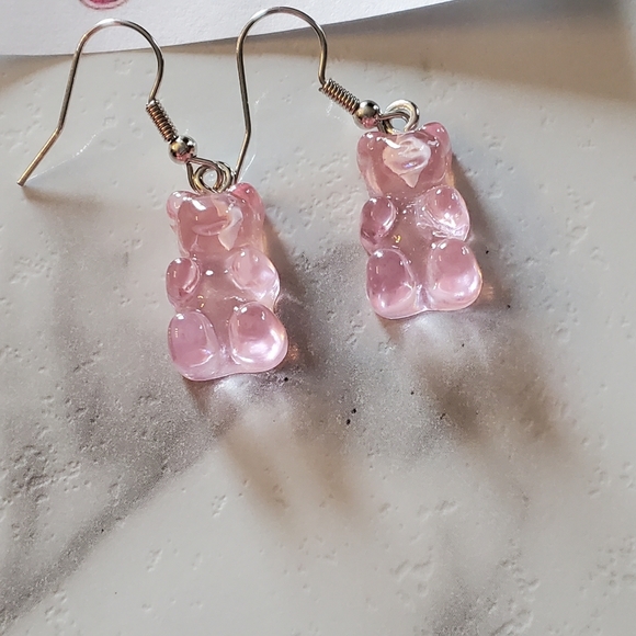 Pink Gummy Bear Earrings - Picture 3 of 8